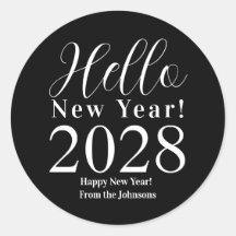 Nyårsafton Gott nytt år Black and White