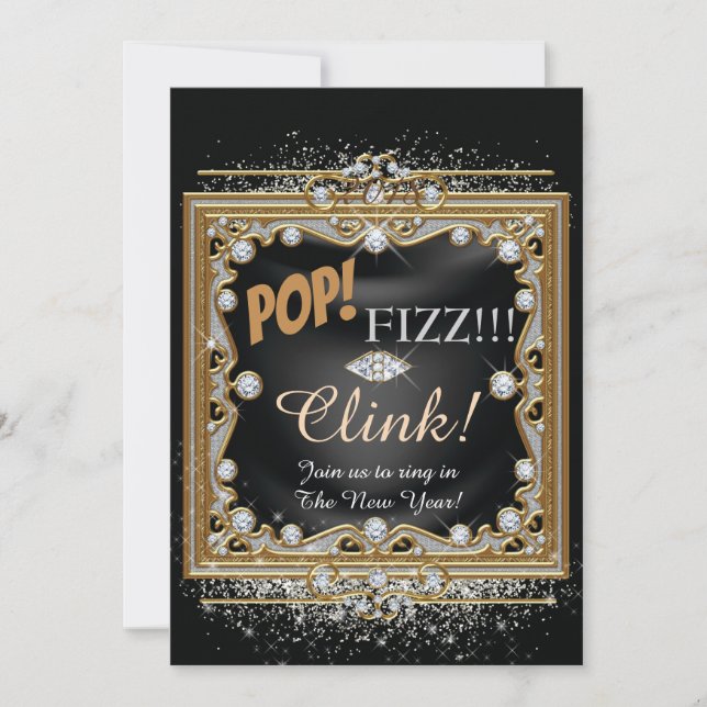 Nyårsafton-gruppinbjudan Inbjudningar (Framsida)