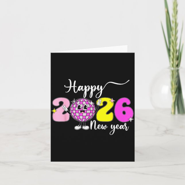 Nyårsafton Hej 2026 Gott Nytt År 2026 Skiva Kort (Framsida)