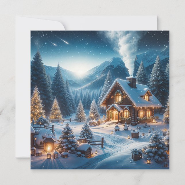 Nyårsafton i Alperna Julkort (Framsida)