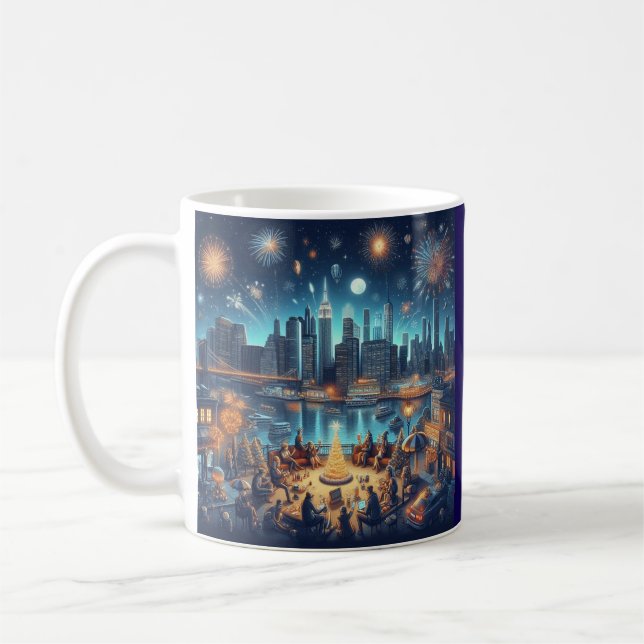 Nyårsafton i New York City Kaffemugg (Vänster)