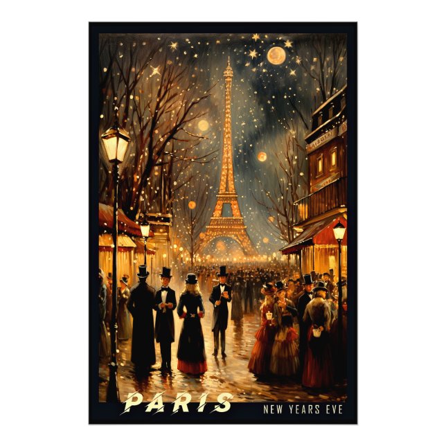 Nyårsafton i Paris Fototryck (Framsidan)