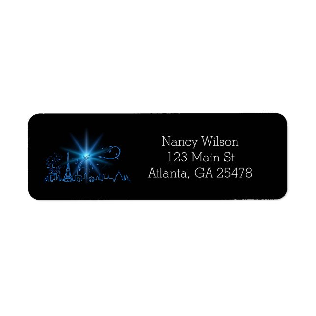 Nyårsafton i Paris Returadress Etikett (Framsidan)