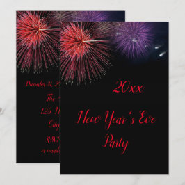 Nyårsafton-inbjudan med fyrverkerier inbjudningar