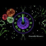 Nyårsafton Iris Clock Lila Metall Ornament<br><div class="desc">Nyårsafton Iris Clock Lila</div>