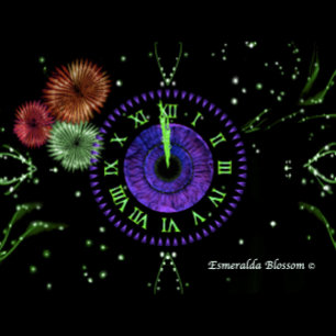 Nyårsafton Iris Clock Lila Metall Ornament