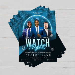 Nyårsafton kyrkservice flygblad för Watch Night