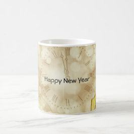 Nyårsafton med champagneglas kaffemugg
