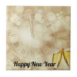 Nyårsafton med champagneglas kakelplatta