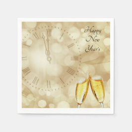 Nyårsafton med champagneglas pappersservett