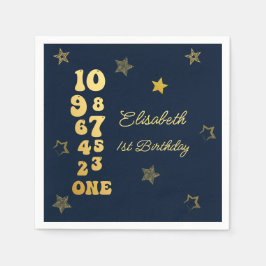 Nyårsafton nedräkning första födelsedag pappersservett