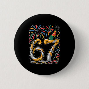 Nyårsafton Nummer 67 Eller 67-årsdag Cool Meme Knapp