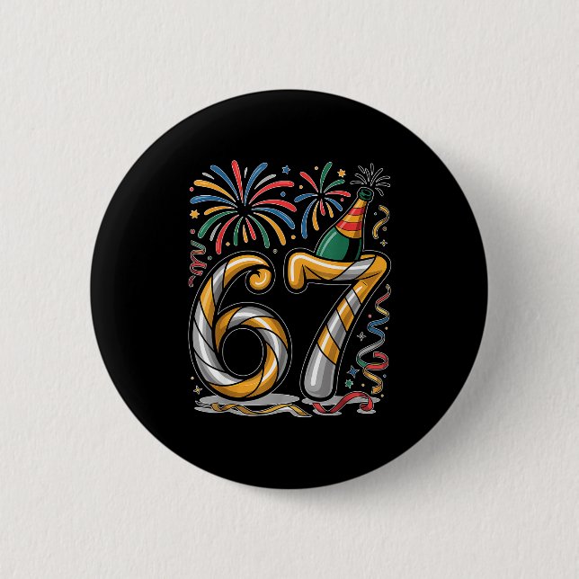 Nyårsafton Nummer 67 Eller 67-årsdag Cool Meme Knapp (Framsida)