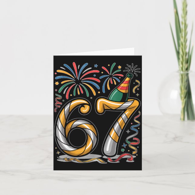 Nyårsafton Nummer 67 Eller 67-årsdag Cool Meme Kort (Framsida)