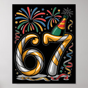 Nyårsafton Nummer 67 Eller 67-årsdag Cool Meme Poster