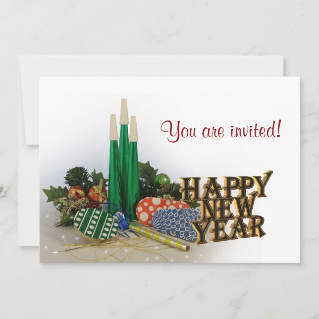 Nyårsafton-partsinbjudan Inbjudningar (Framsida)