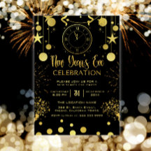 Nyårsafton Party Black och Guld Glitter