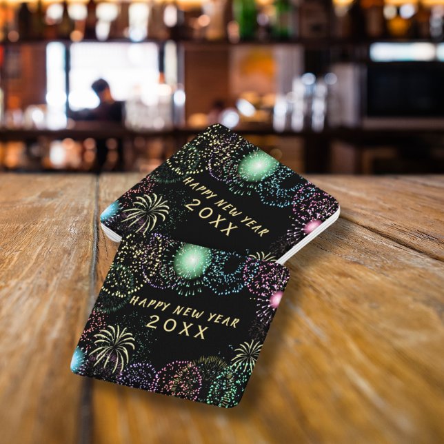 Nyårsafton Party Fireworks Firande Underlägg Papper (New Year's Eve Party Fireworks Celebration Paper Coaster)