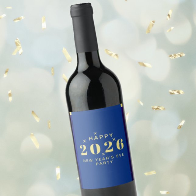 Nyårsafton Party Food and Beverage Label Set Vinflaska Etikett (New Years Eve Party Food and Beverage Label Set)