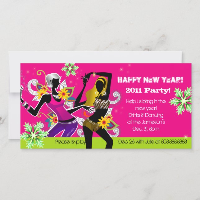 Nyårsafton Party fotoportsdanande Rosa (Framsida)