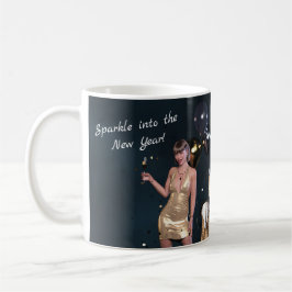 Nyårsafton Party Girl i Sequed Dress Kaffemugg