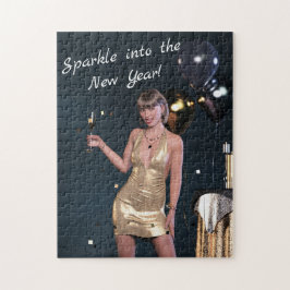 Nyårsafton Party Girl i Sequed Dress Pussel
