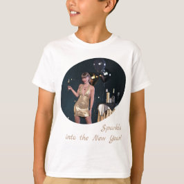 Nyårsafton Party Girl i Sequed Dress T Shirt