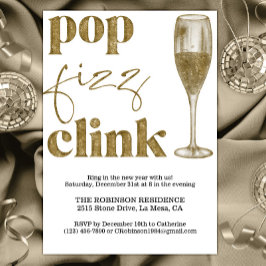 Nyårsafton Party Gnistra Guld Cheers Inbjudningar