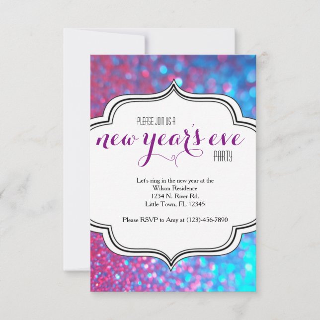 Nyårsafton Party Inbjudningar (Framsida)