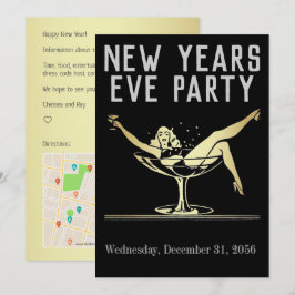 Nyårsafton Party Karta inneslutning/inbjudan Inbjudningar