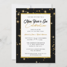 Nyårsafton Party Modern Black och Guld Gnistra