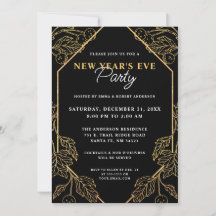 Nyårsafton Party Modern Guld och svart Helgdag
