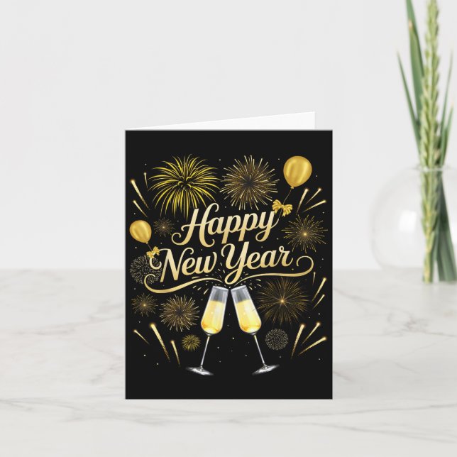 Nyårsafton Party Nye Matching Family Lycklig New Kort (Framsida)