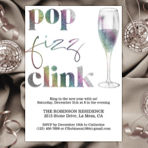 Nyårsafton Party Rainbow Gnistra Cheers Inbjudningar