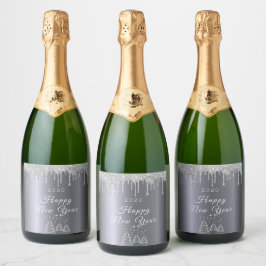 Nyårsafton party silver glitter, dropp träd