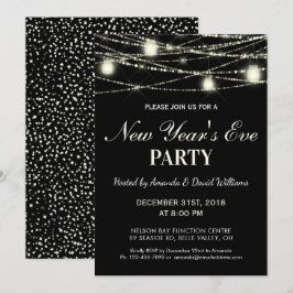 Nyårsafton Party String Ljus Burk Black Inbjudningar