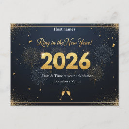 Nyårsafton Postkort Inbjudan – 2026 Vykort