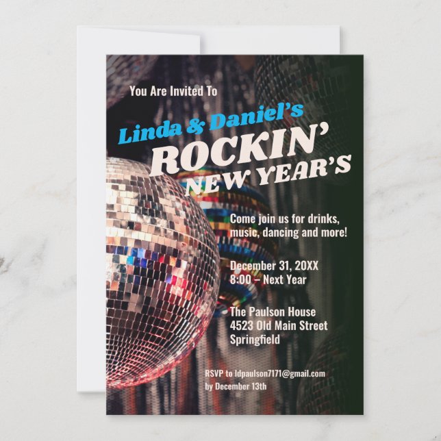 Nyårsafton Retro Inbjudningar (Framsida)