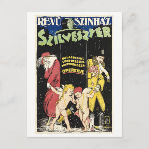 nyårsafton Review, Ungern 1920 Vintage Helg Vykort