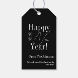 Nyårsafton Svartvitt Presentetikett