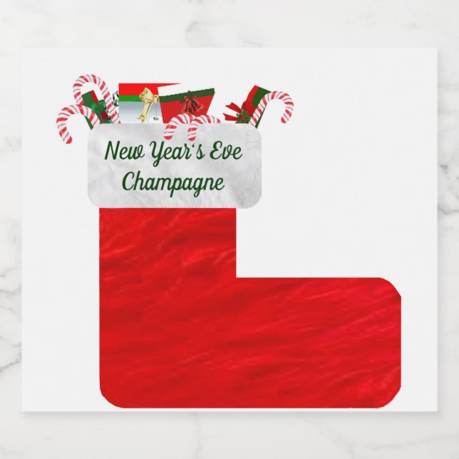 Nyårsafton Vin mousserande etikett (Enkel etikett)
