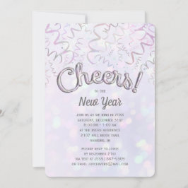 Nyårsaftonen Cheers Iridescent Bokeh Inbjudningar