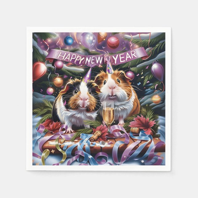 Nyårsaftonen Grisar Party Pappersservett (Framsidan)