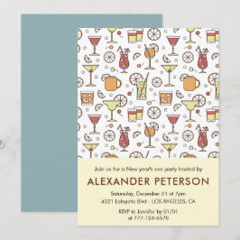 Nyårsaftonens inbjudan Cocktail Mönster