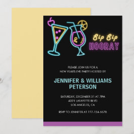 Nyårsaftonens inbjudan Cocktail Neon Glow