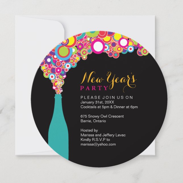 Nyårsaftonpartyinbjudan Inbjudningar (Framsida)
