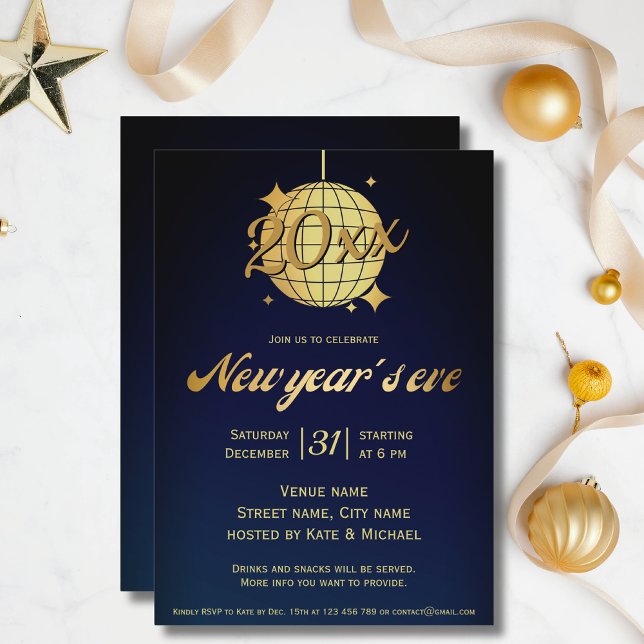 Nyårsaftonsfirande festinbjudan inbjudningar (Skapare uppladdad)
