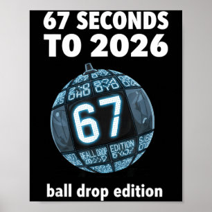 Nyårsdagen Bollnedräkning Rolig Brainrot Poster