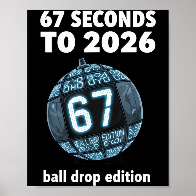 Nyårsdagen Bollnedräkning Rolig Brainrot  Poster (Framsidan)