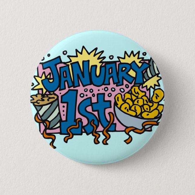 Nyårsdagen Knapp (Framsida)